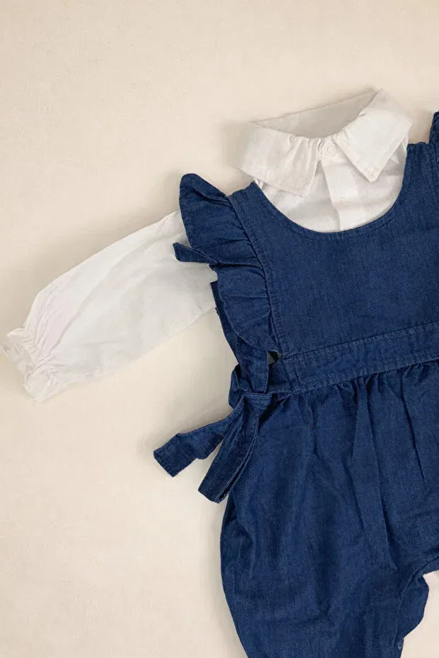 Детский комбинезон для девочек джинсовый Babexi, Navy Blue — фото 3
