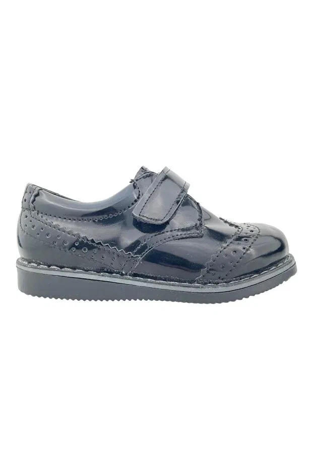 Детские туфли для мальчиков с коротким каблуком Nubebe, Black Patent Leather
