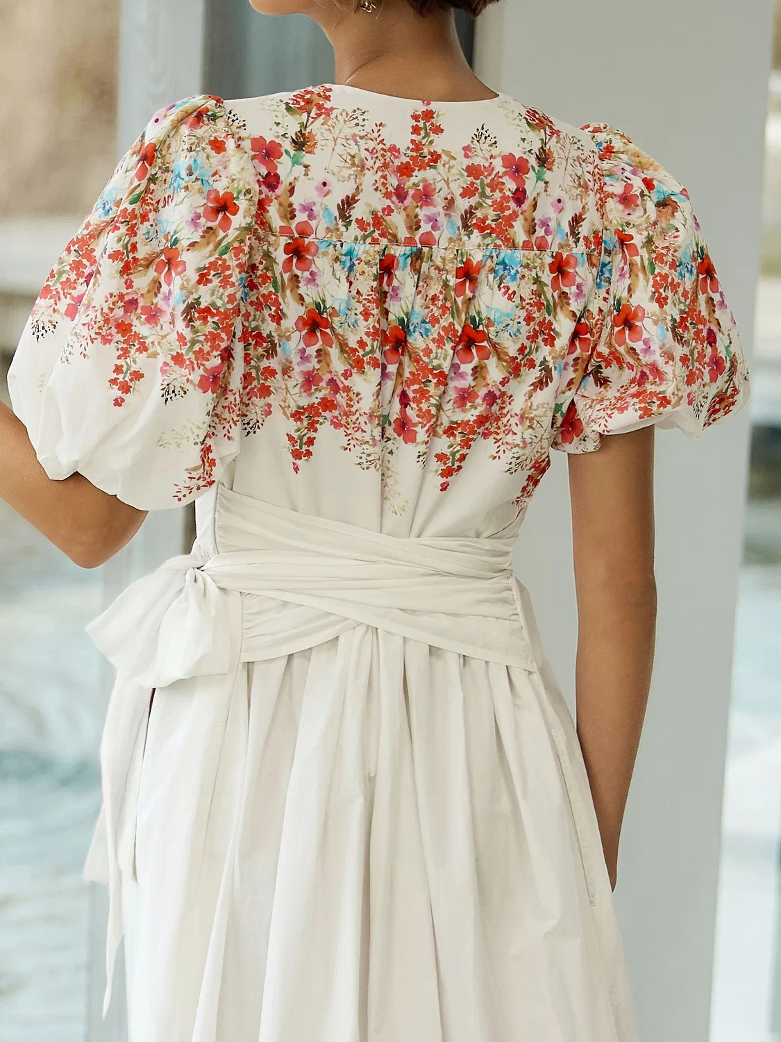 Платье миди с цветочным принтом, White Floral Print Next, белый — фото 4