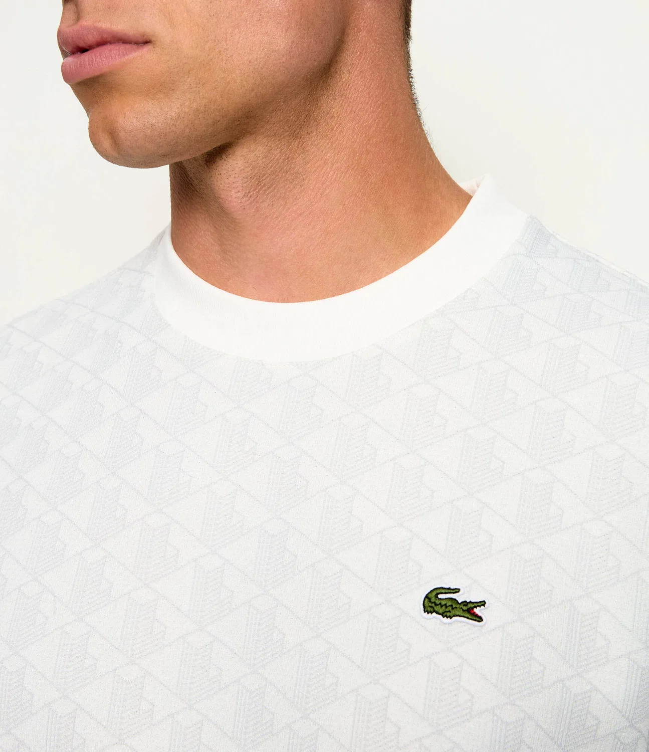 Футболка с круглым вырезом Lacoste, ecru — фото 4