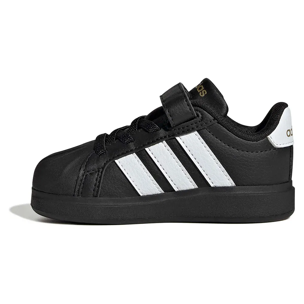 Детские кроссовки для девочек с мыском-ракушкой Streettalk Infant Trainers Adidas, Black — фото 3