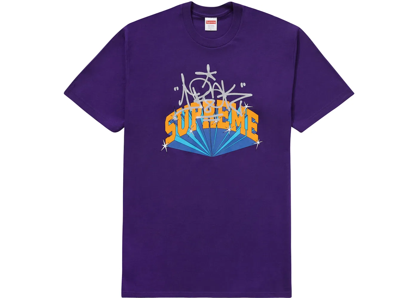 Мужская футболка с принтом Supreme IRAK Arc Tee, Purple