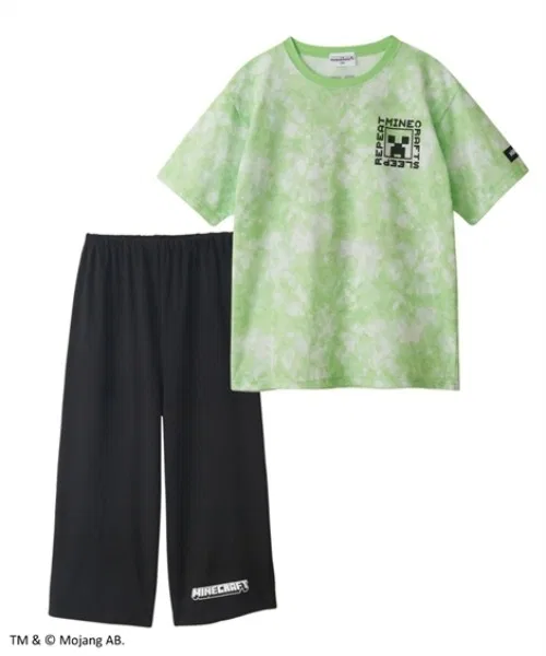Детская пижама с коротким рукавом Minecraft Mesh Heather Green QUNTSTYLE, Green