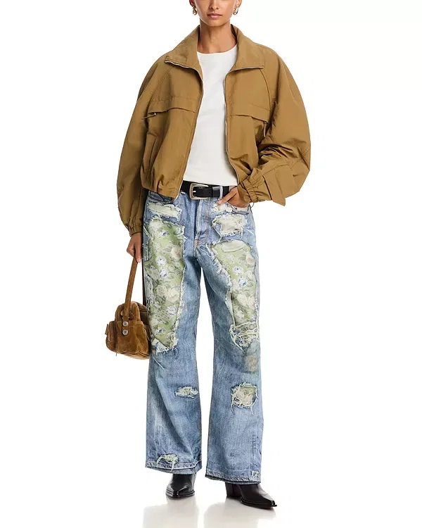 Женские джинсы свободного кроя Trompe-L'Œil 1981 Acne Studios, Blue/Green — фото 2