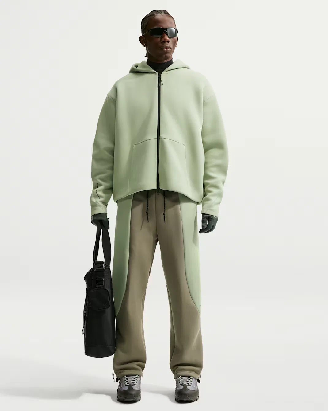 Мужская флисовая толстовка на молнии Nike Tech, Jade Horizon/Black — фото 4