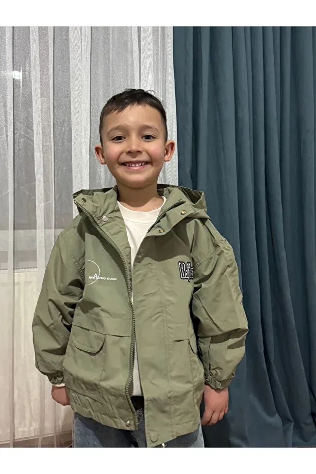 Детское пальто для девочек с капюшоном Selvi Wear, Khaki — фото 2