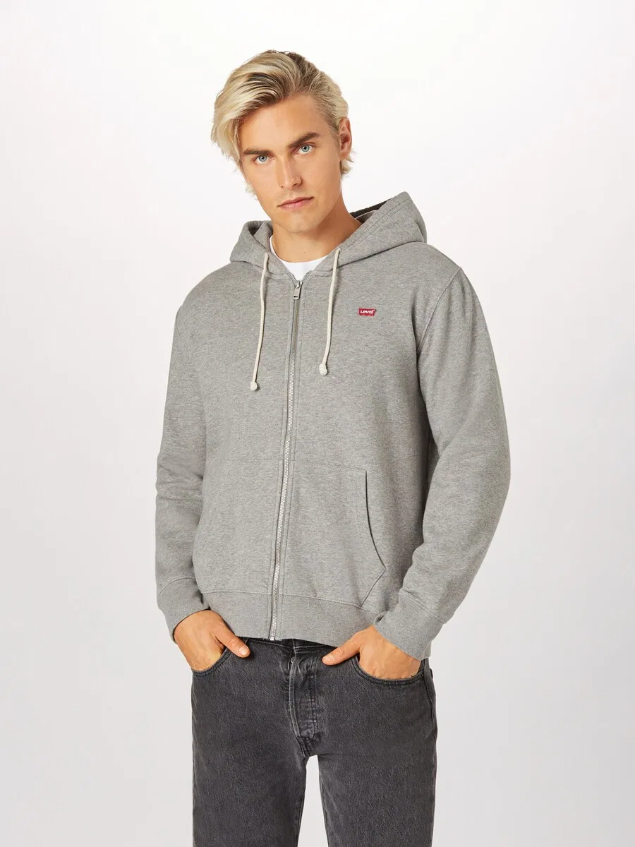 Худи на молнии LEVI'S 'Zip Up Hoodie' серого цвета — фото 2