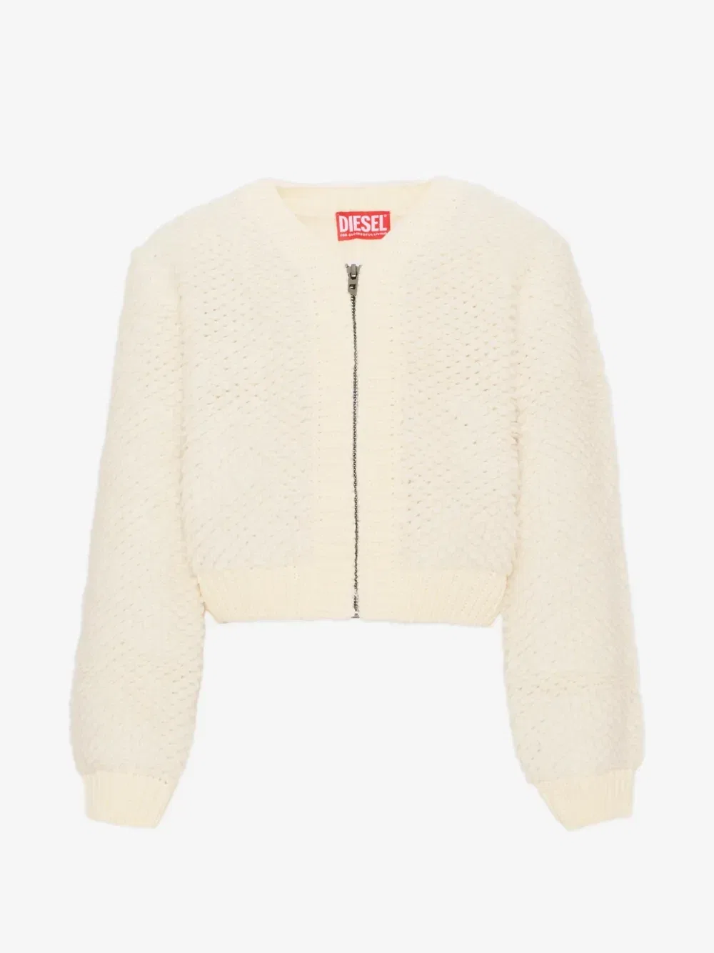Текстурный кардиган на молнии Diesel Kids, белый