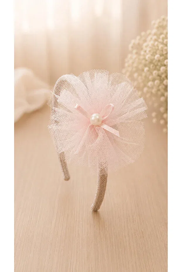 Детский комплект носочков для девочек с принтом Princess Tulle Flower Detailed Baby Girl Socks And Crown Set Benbilge, Pink — фото 2