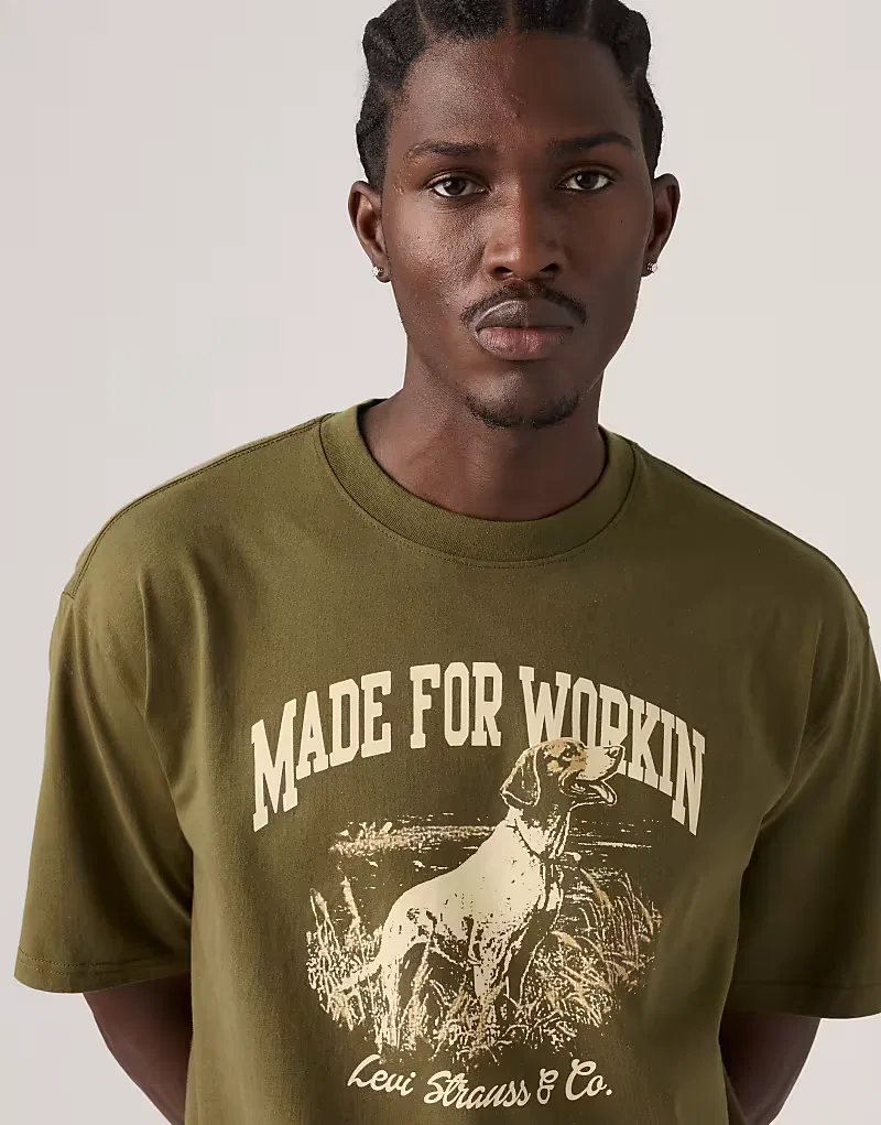 Футболка Levi's Workwear с графическим принтом, зеленого — фото 3