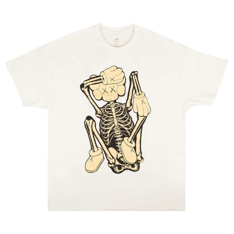 

Футболка KAWS Skeleton New Fiction Bone T-Shirt 'White', белый