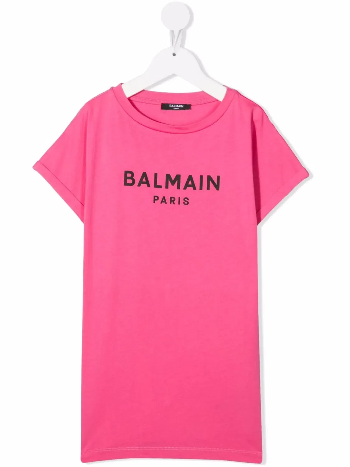 Balmain Футболка с логотипом ярко-розового цвета