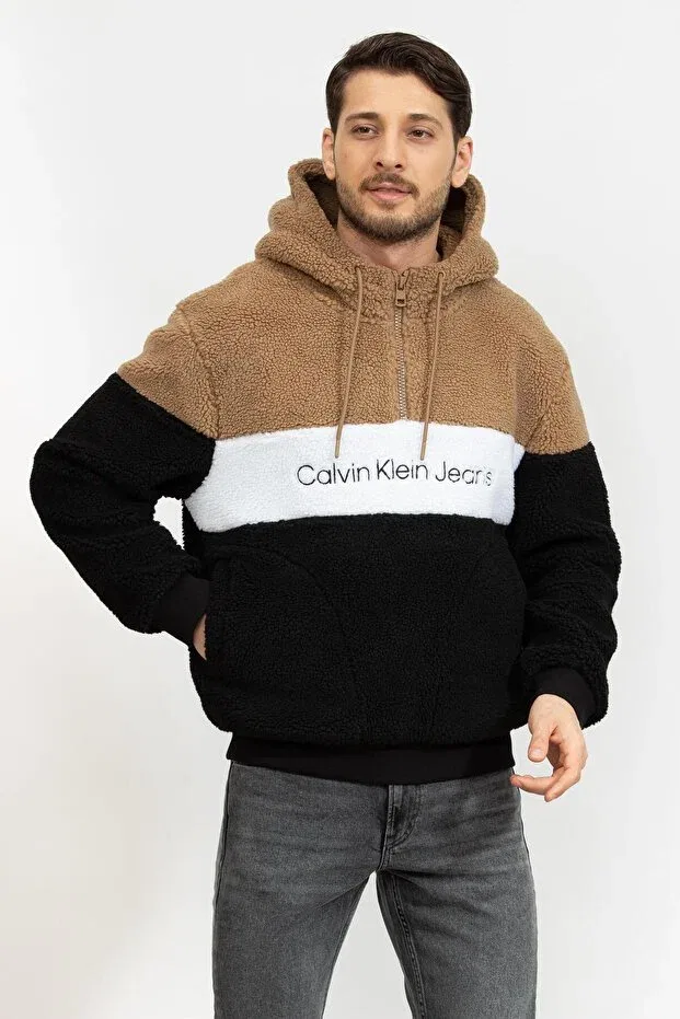 Мужское худи с капюшоном из флиса Calvin Klein, Черный — фото 2