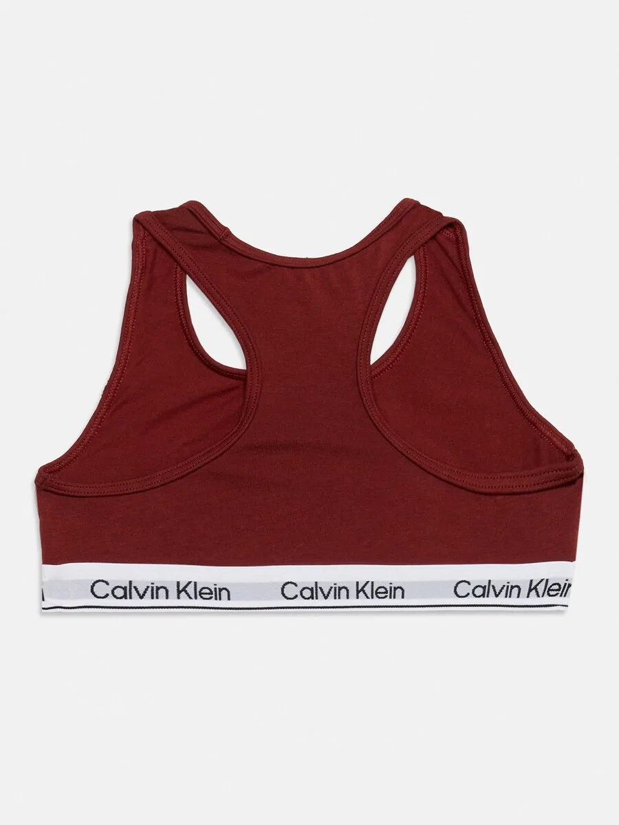 Бюстгальтер-бралетт Calvin Klein Underwear, цвет карминно-красный, черный — фото 2