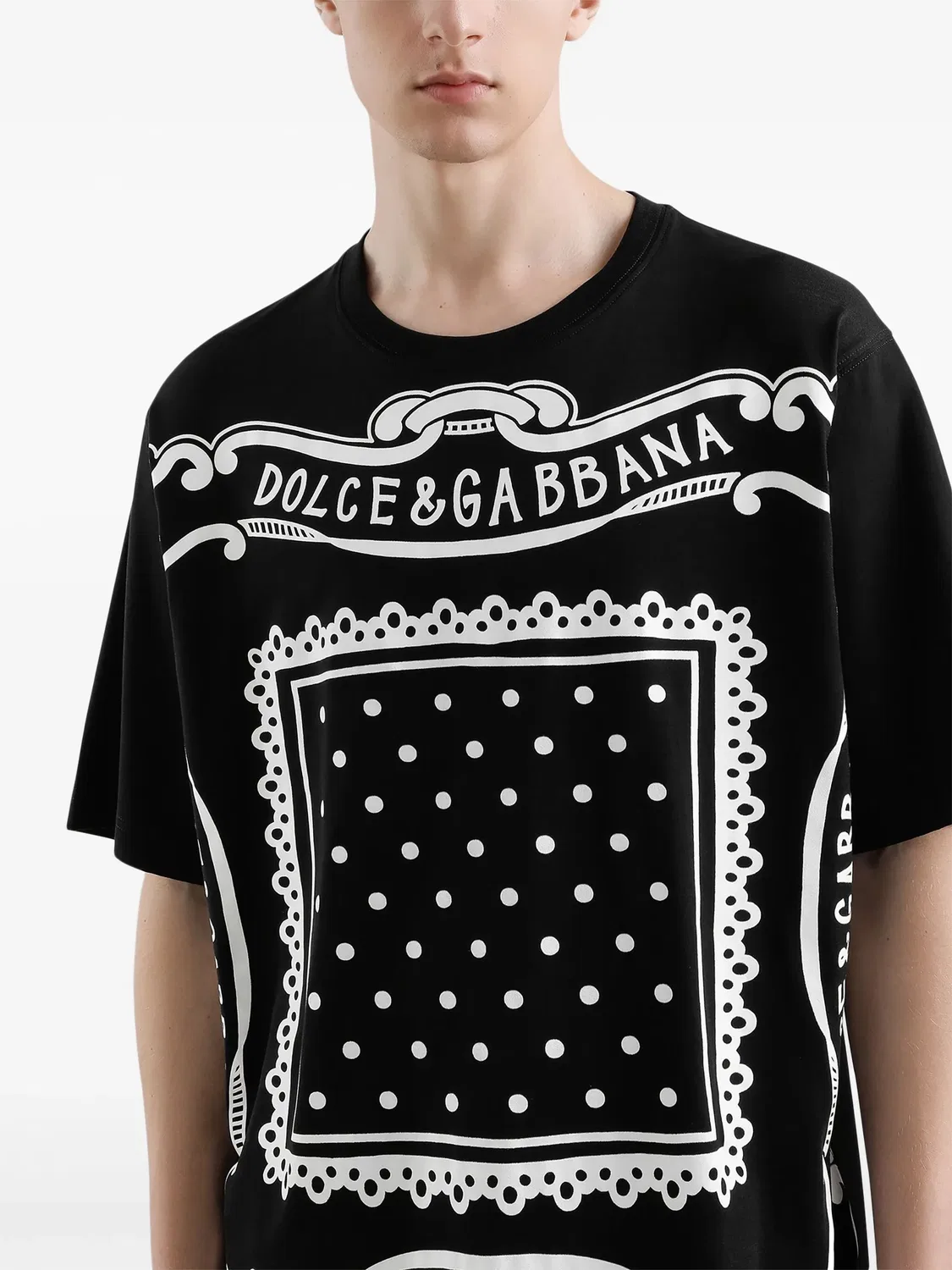 Футболка с бандановым принтом, хлопок Dolce & Gabbana, черный — фото 2