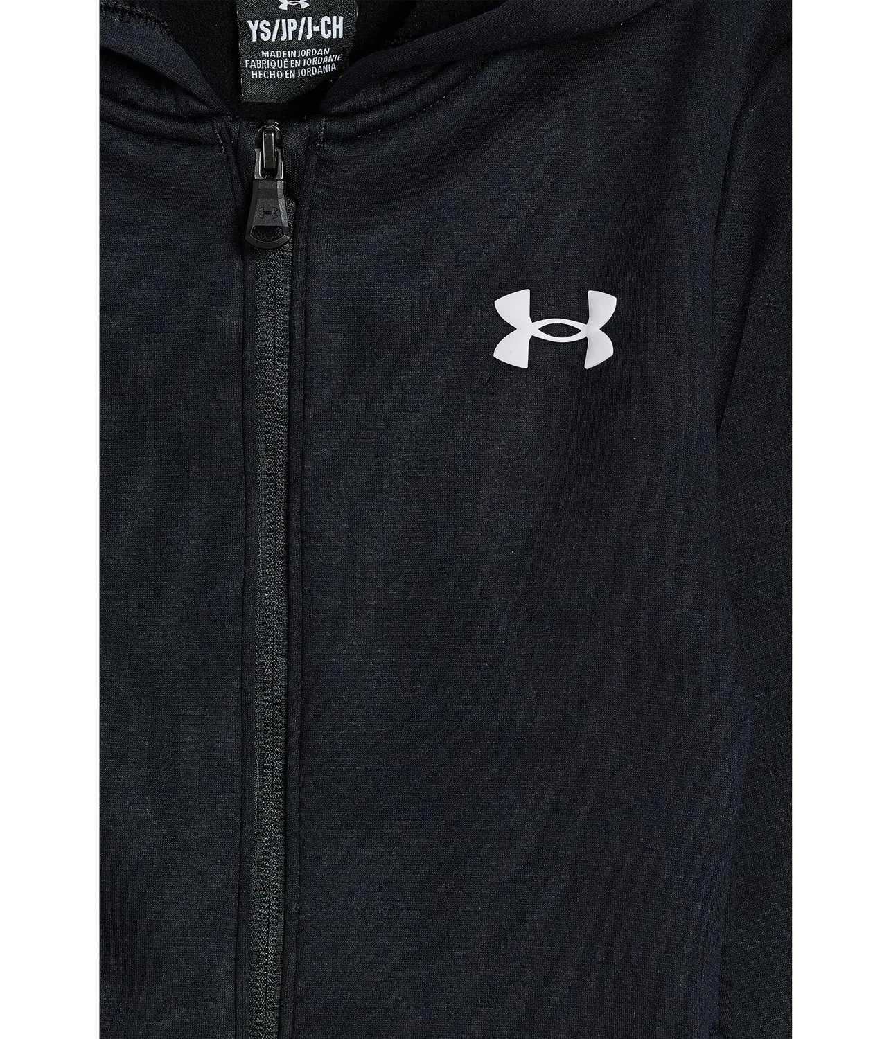 Флисовая толстовка на молнии Armour Fleece Full Zip (для больших детей) Under Armour Kids, Black/White — фото 3