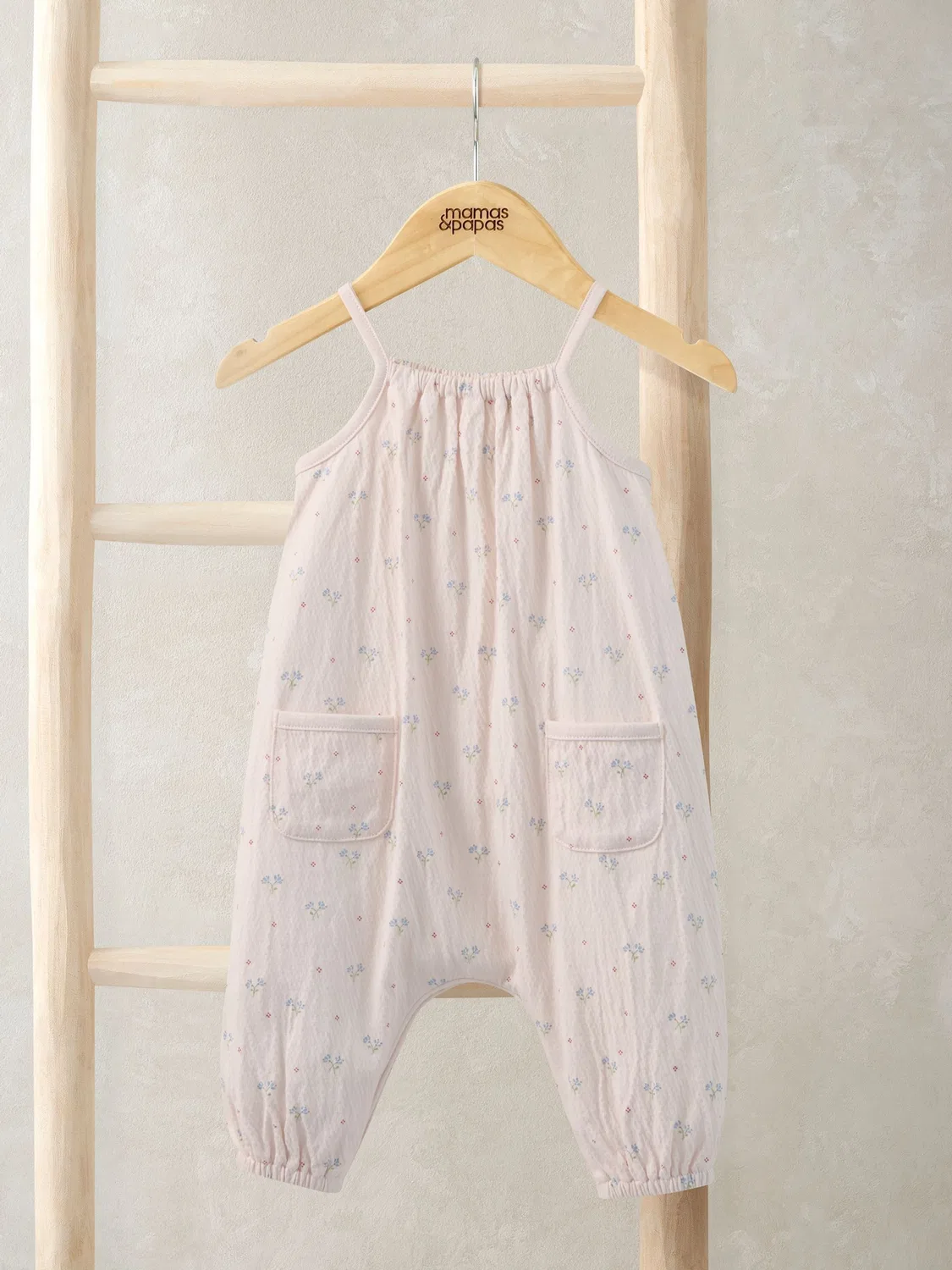 Ромпер с цветочным принтом, модель Crinkle Romper Mamas & Papas, розовый