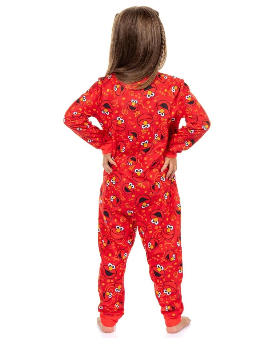 Детский комбинезон-пижама с Элмо, с длинным рукавом, без стоп Sesame Street, Red — фото 2