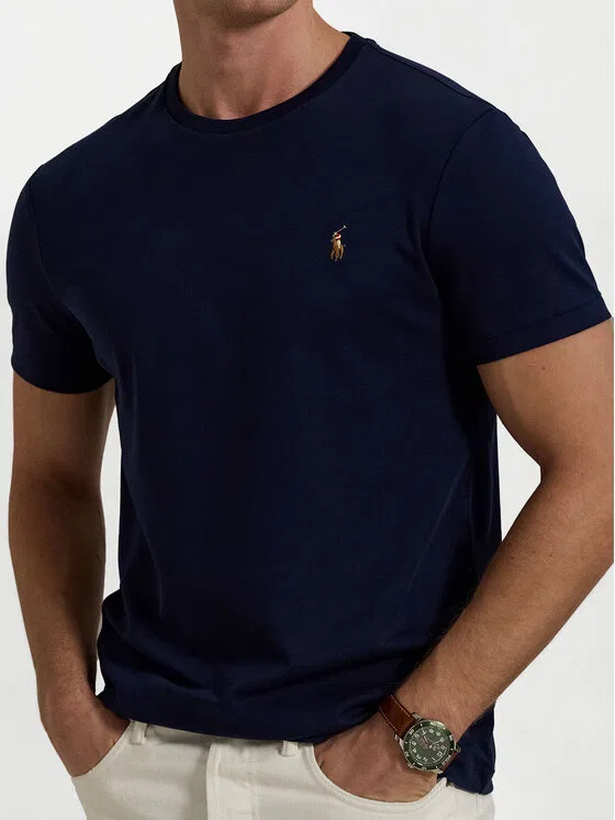 Футболка slim fit Polo Ralph Lauren, темно-синий — фото 4
