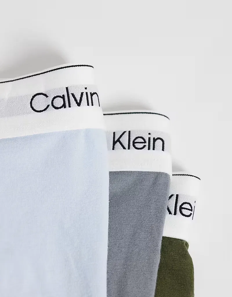 Боксеры-брифы хлопковые стретч Icon 7 шт Calvin Klein, синий/серый/коричневый/черный — фото 3