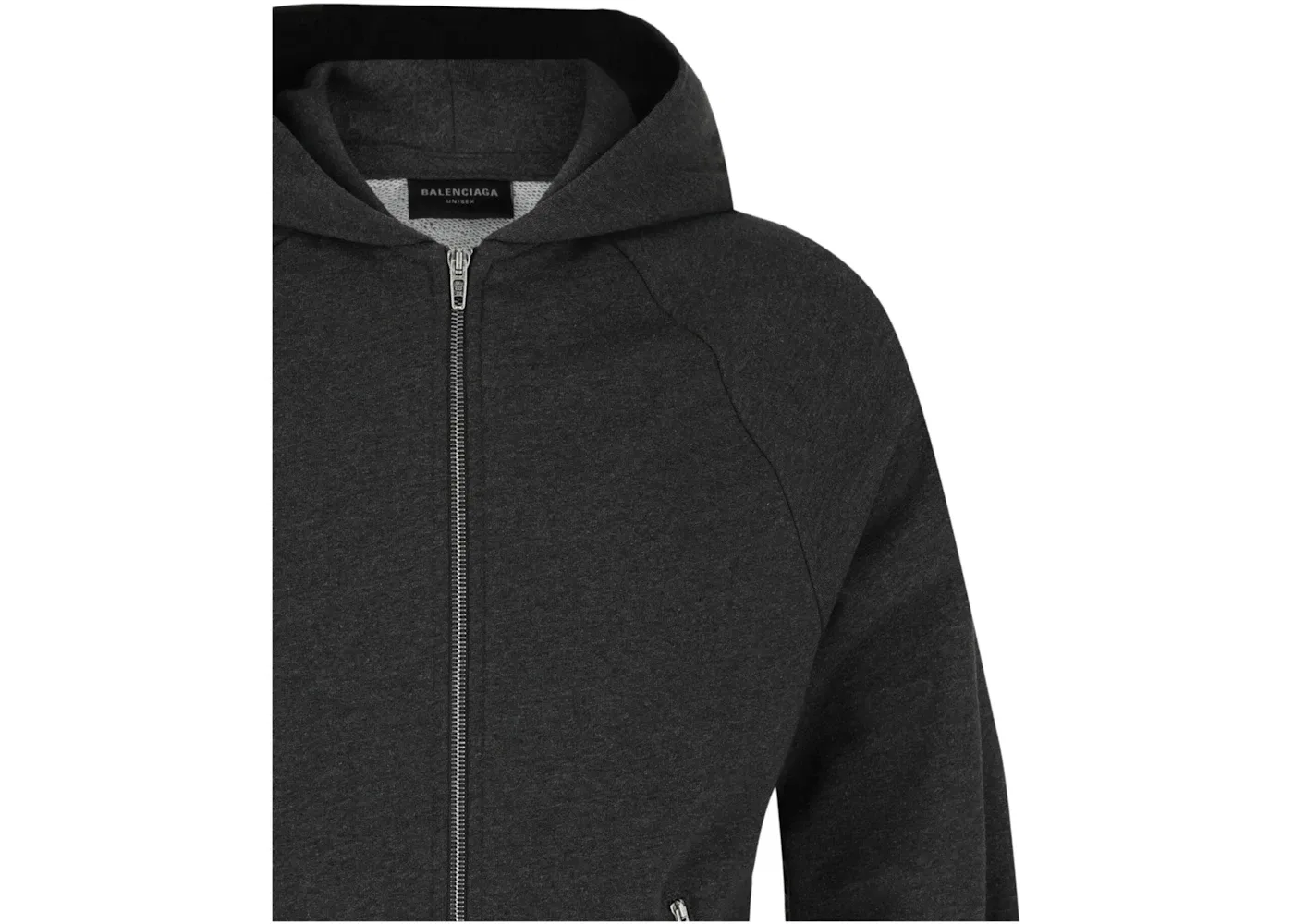 Мужской худи с вышивкой Balenciaga Hoodie, Dark Heather Grey Black — фото 3