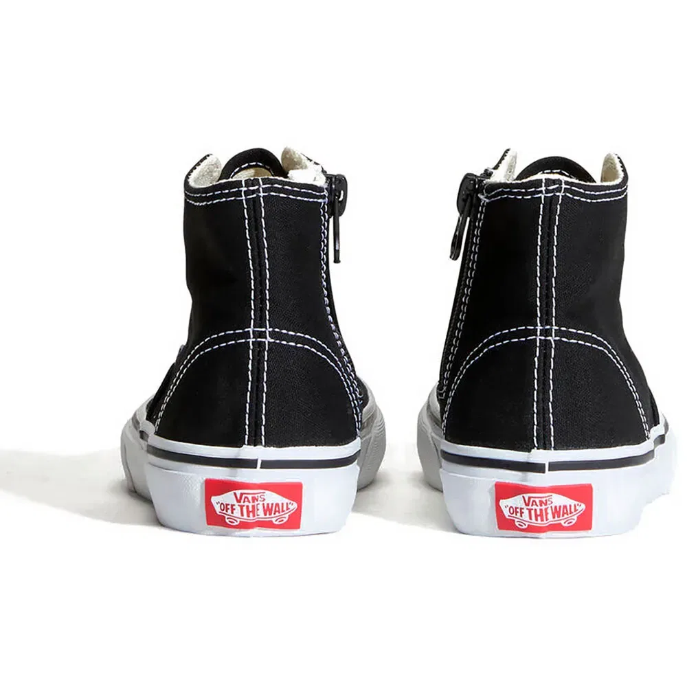 Детские кроссовки для девочек с молнией Vans Authentic Hi 2.0 Zip, Black — фото 4