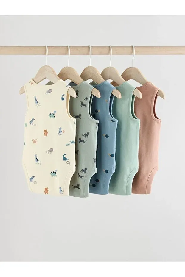 Детское боди-комбинезон для девочек с принтом 5-предметный набор Next Baby, Multicolor — фото 2