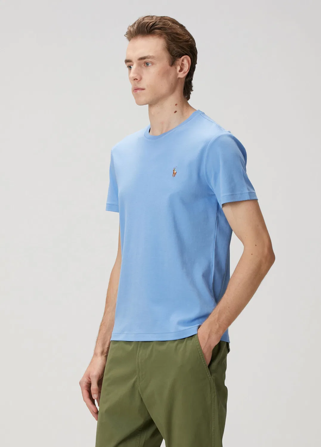 Футболка Slim Fit Polo Ralph Lauren, light blue — фото 3