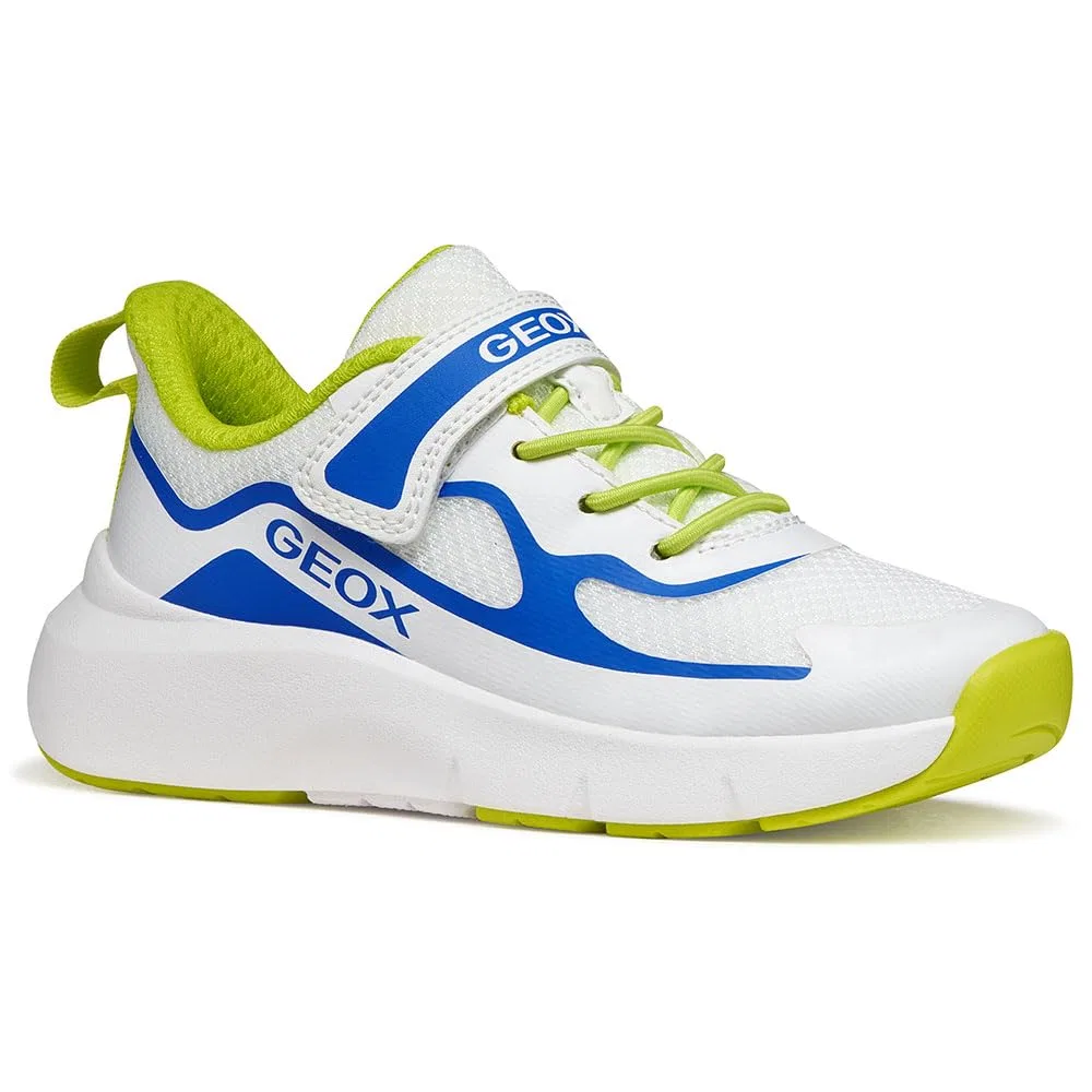 Детские спортивные кроссовки для мальчиков с контрастным дизайном Geox Pro-Ran, White And Royal Blue — фото 2