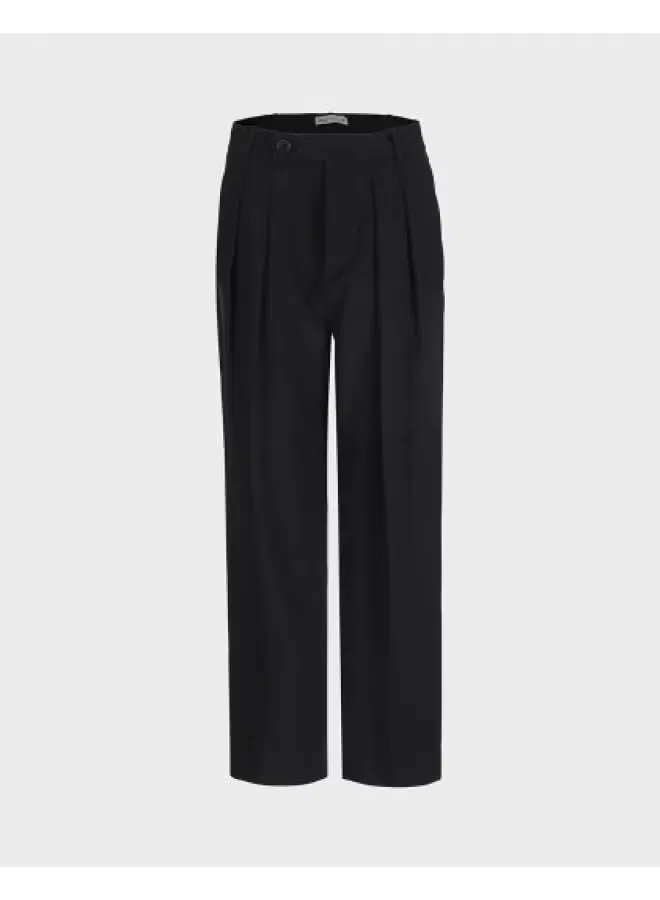 Брюки широкие минималистичные Zara, черный