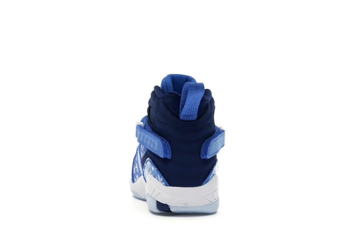 Детские кроссовки с модельным названием Jordan 8 Retro от бренда Jordan, Cobalt Blaze/Blue Void-White — фото 4