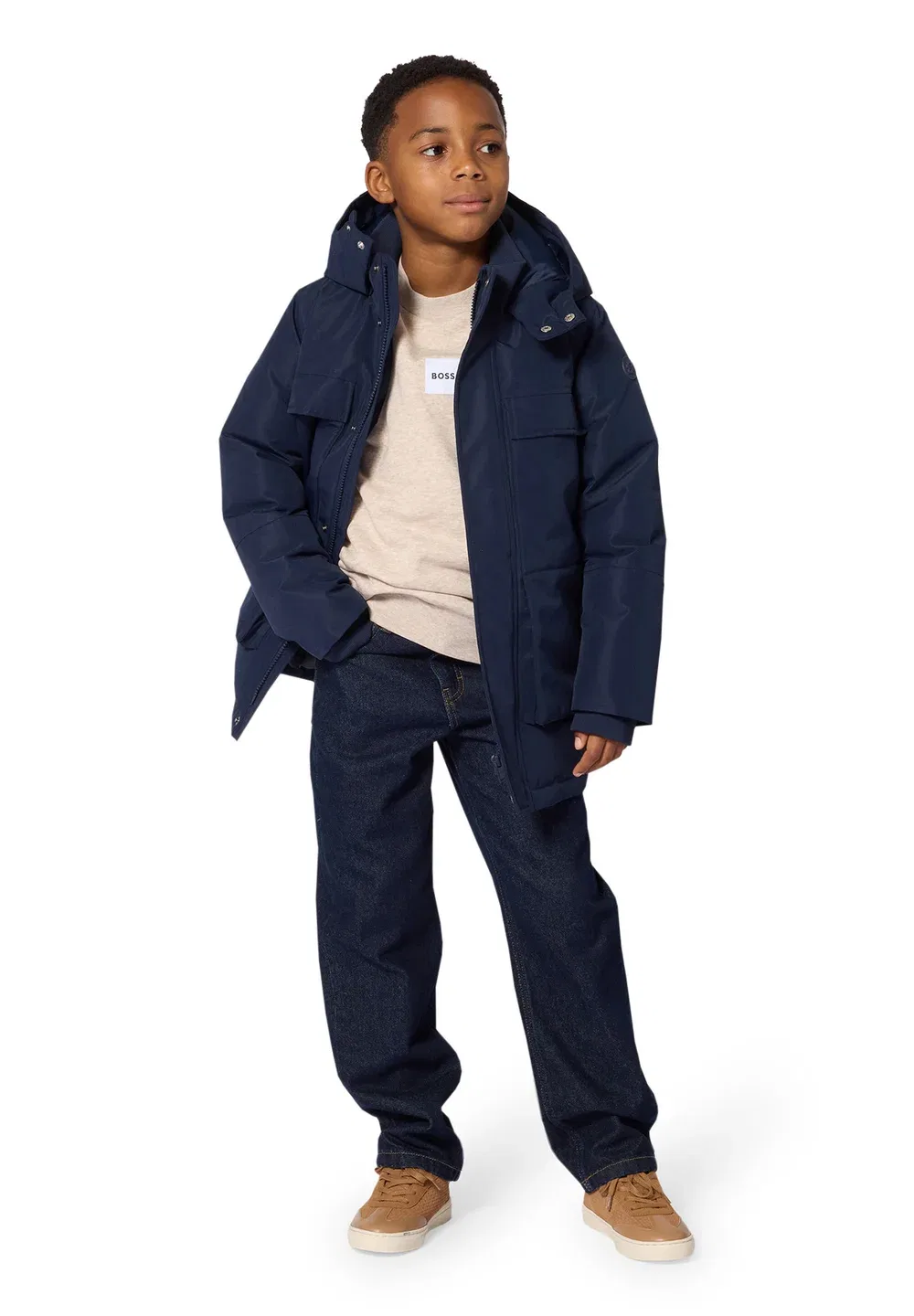 Толстовка для детей и подростков - толстовка Boss Kidswear, Off White Marl