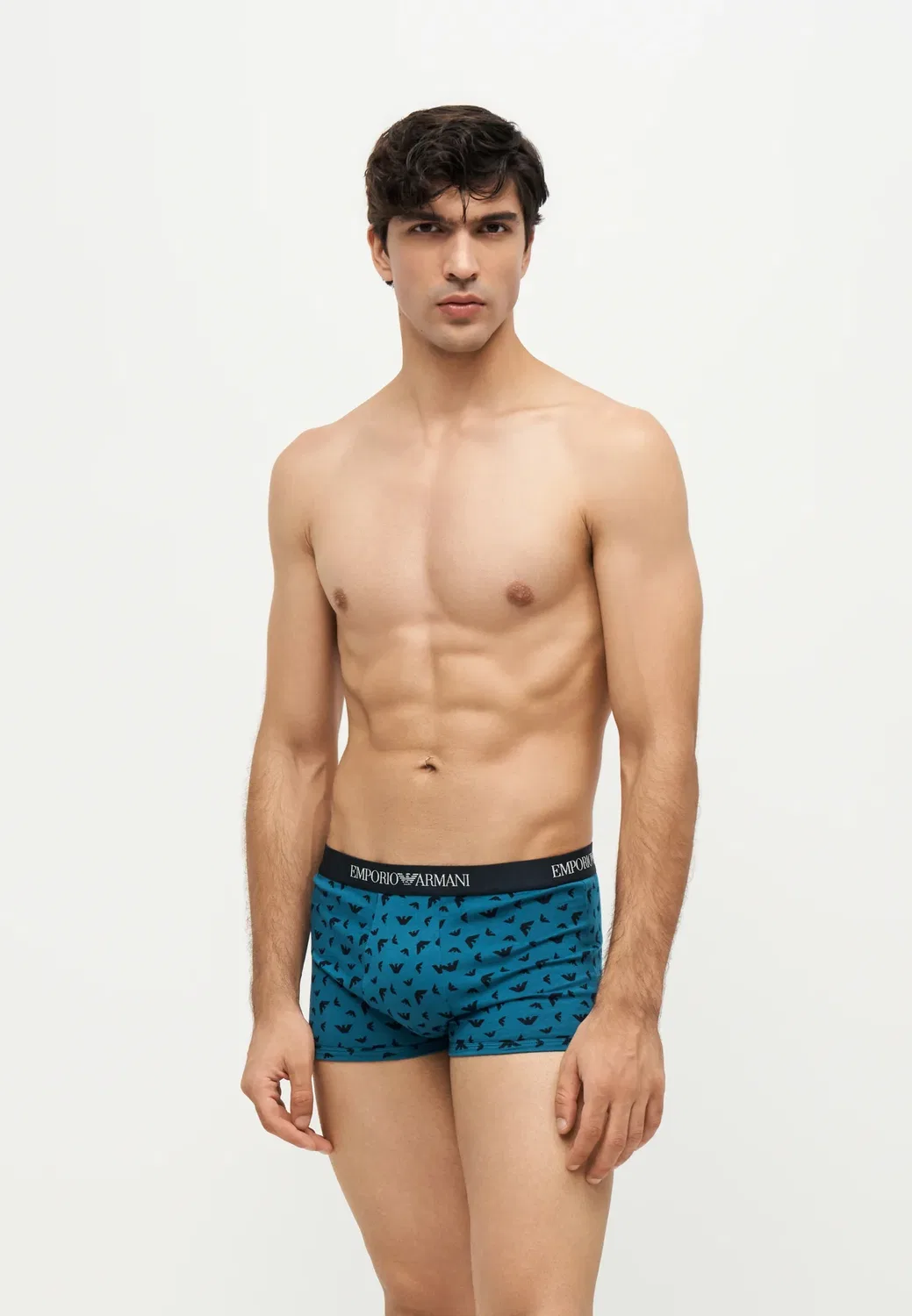 3 шт. - трусы Emporio Armani, Blue/Dark Blue/Off-White — фото 4