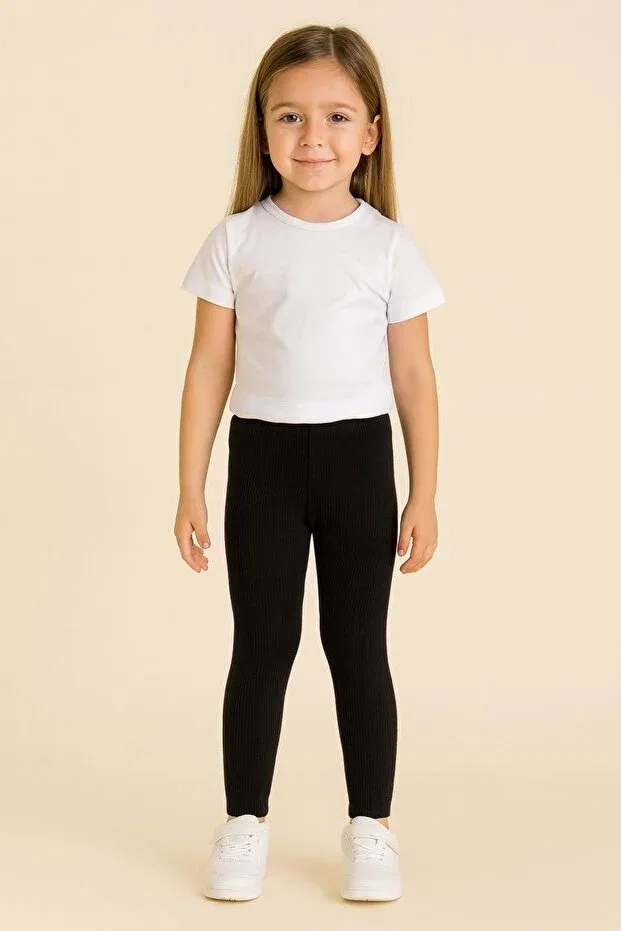 Детские леггинсы для девочек рибана Ww Waka Waka Kids Store, Black — фото 3