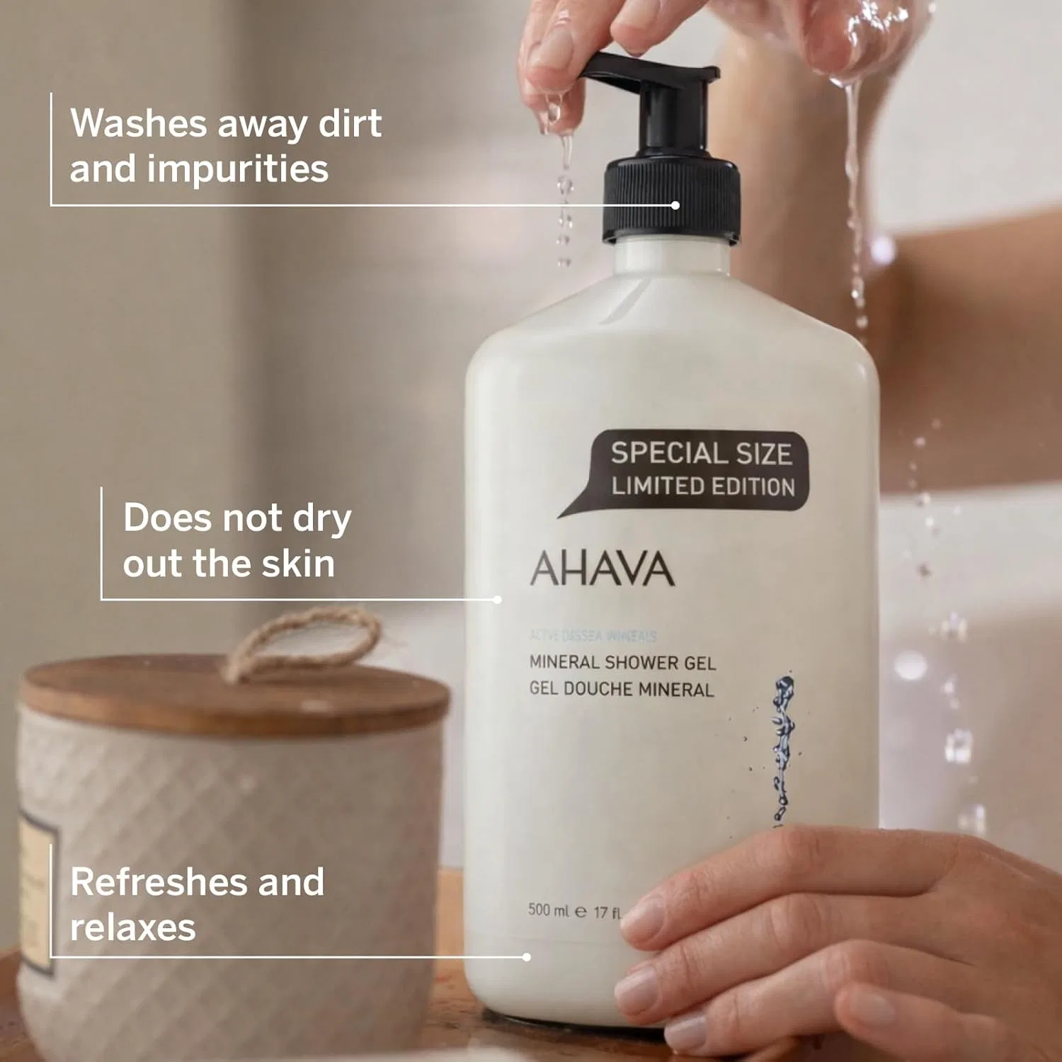 Гель для душа AHAVA Dead Sea Mineral, лимитированная серия, 500 мл Ahava — фото 3
