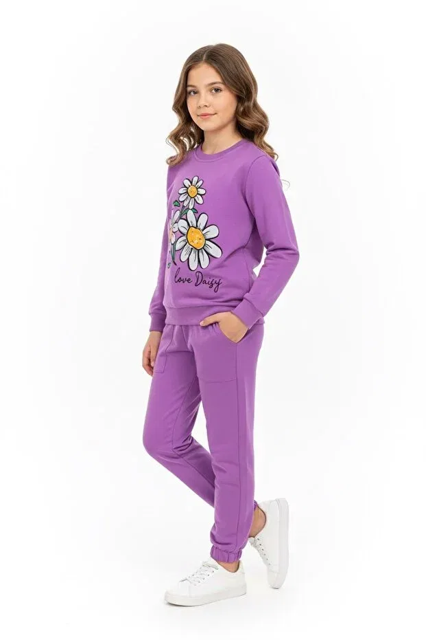 Детский спортивный костюм для девочек с принтом Daisy motif Mnk Baby&Kids, Purple