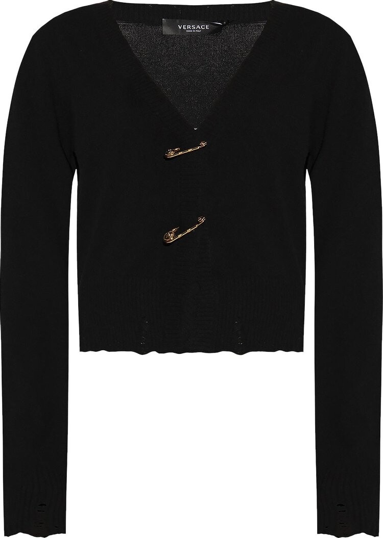 Топ Versace Knit Top 'Black', черный