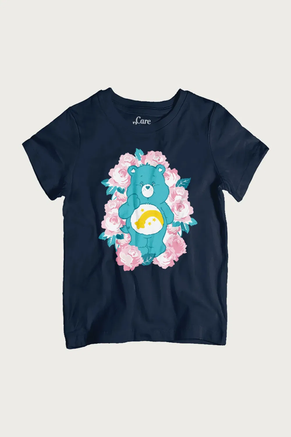 Футболка с принтом Wish Bear Pink Flowers Care Bears, Navy — фото 2