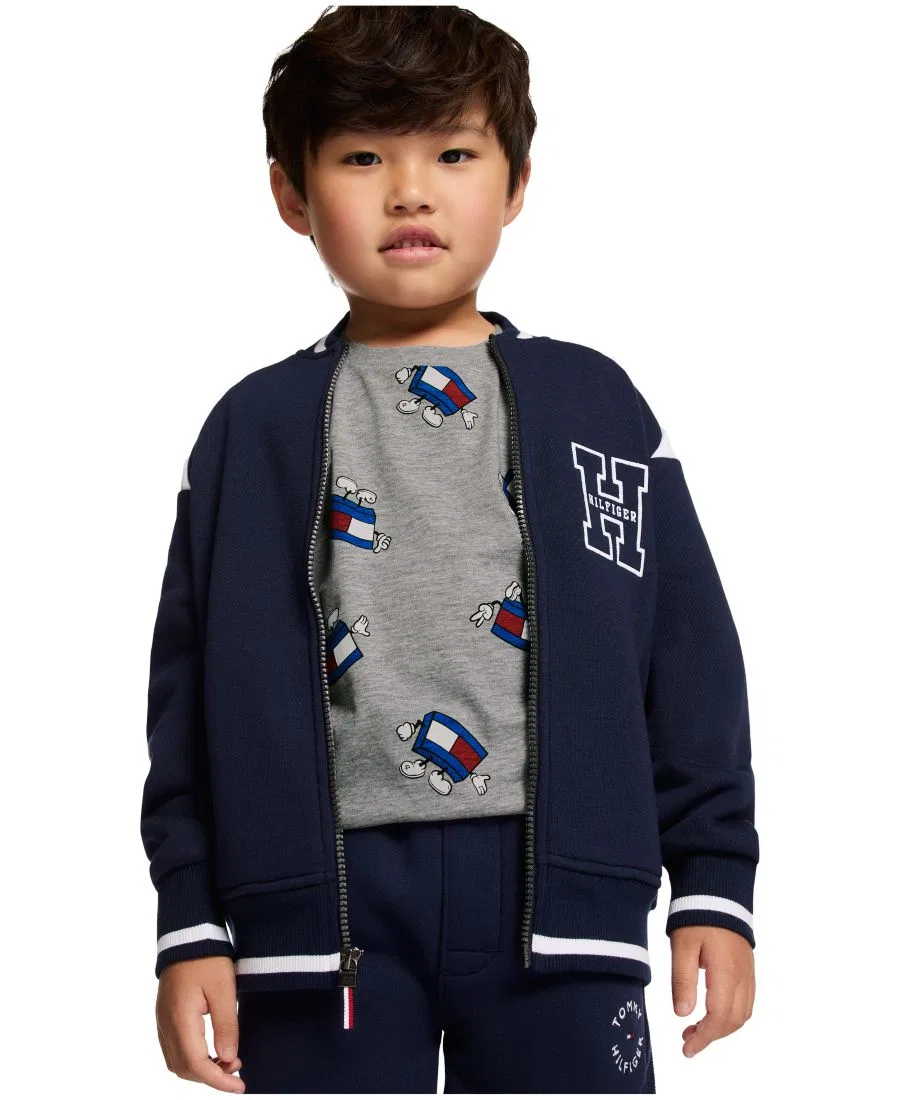 Флисовая куртка с принтом в полоску Collegiate Varsity Tommy Hilfiger, Navy Blazer