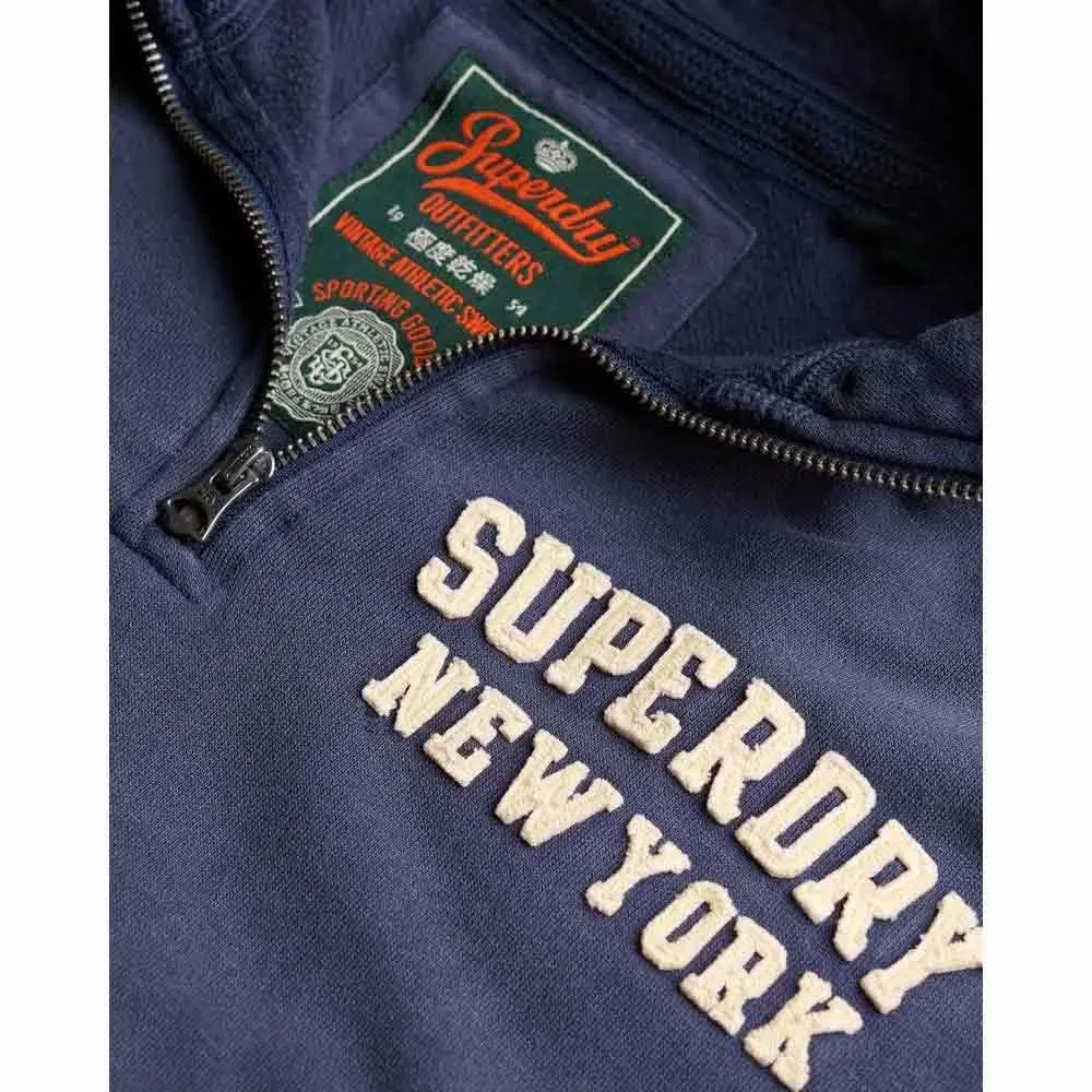 Свитшот с полузастежкой Vintage Athletic Superdry, синий — фото 2