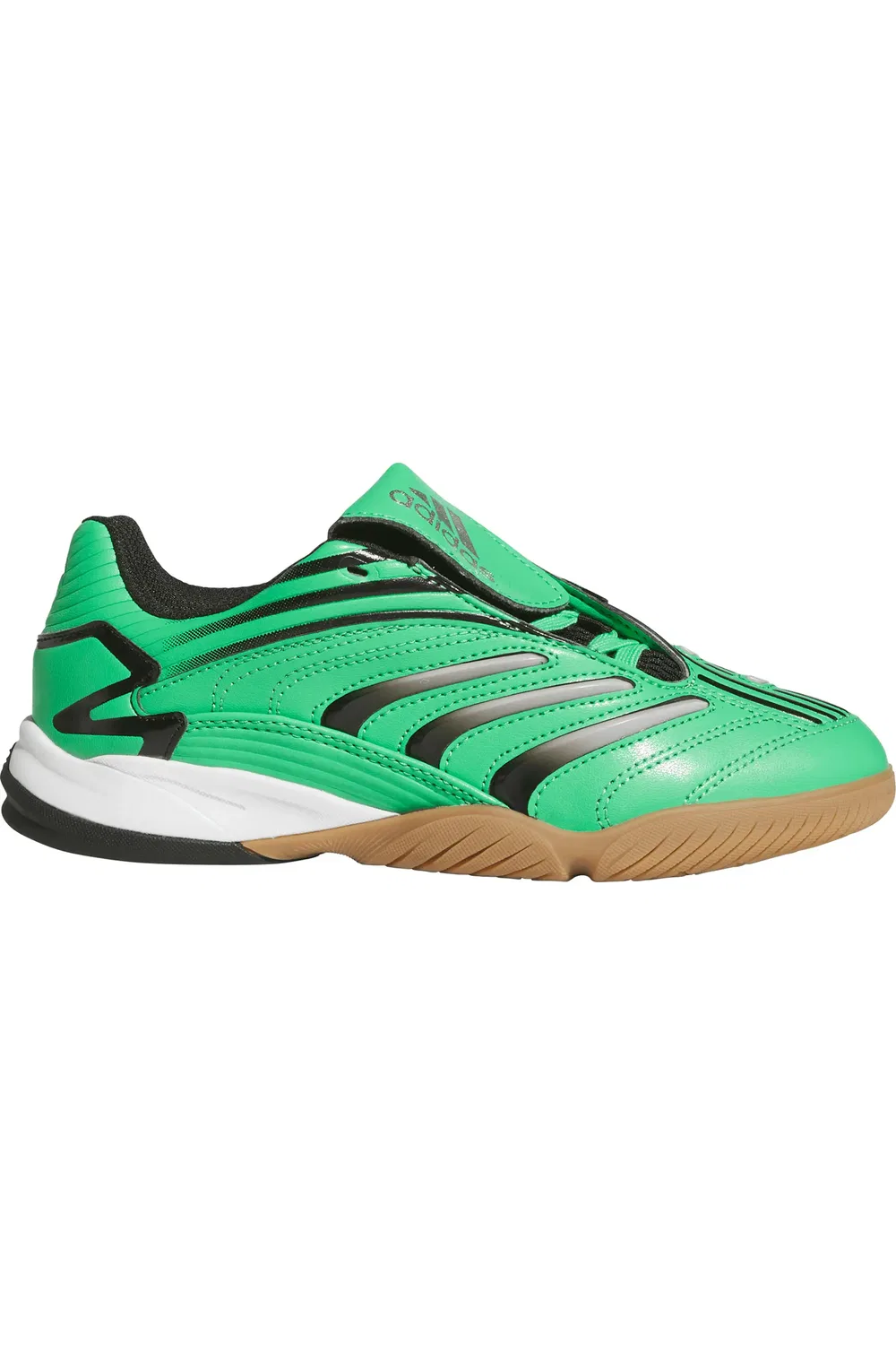 Детские кроссовки футбольные Predator Sala adidas, Green/Core Black/Gum — фото 3