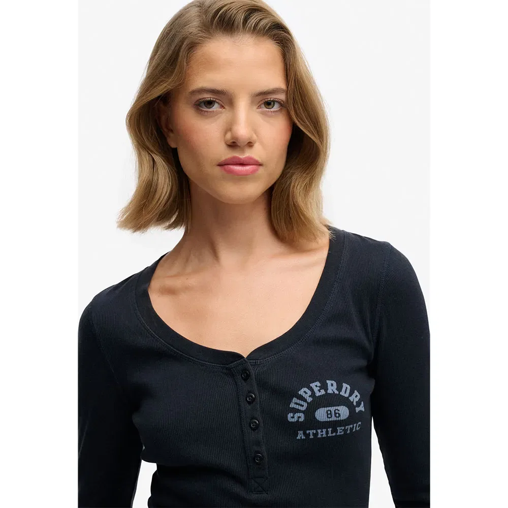 Футболка с длинным рукавом Athletic Button Down Superdry, синий — фото 4