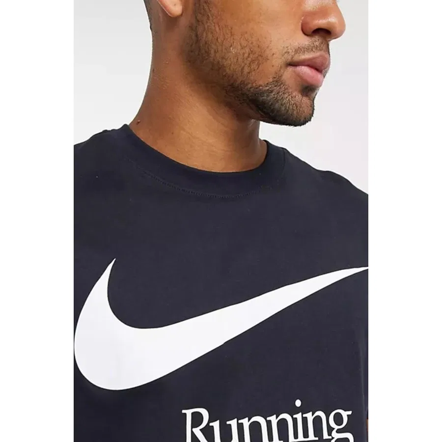 Футболка с принтом Dri-Fit Running Dry Run Chest Logo Nike, Черный — фото 3