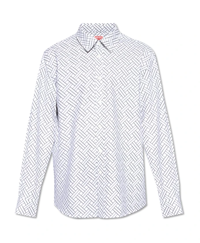 

Хлопковая рубашка с логотипом Kenzo, белый