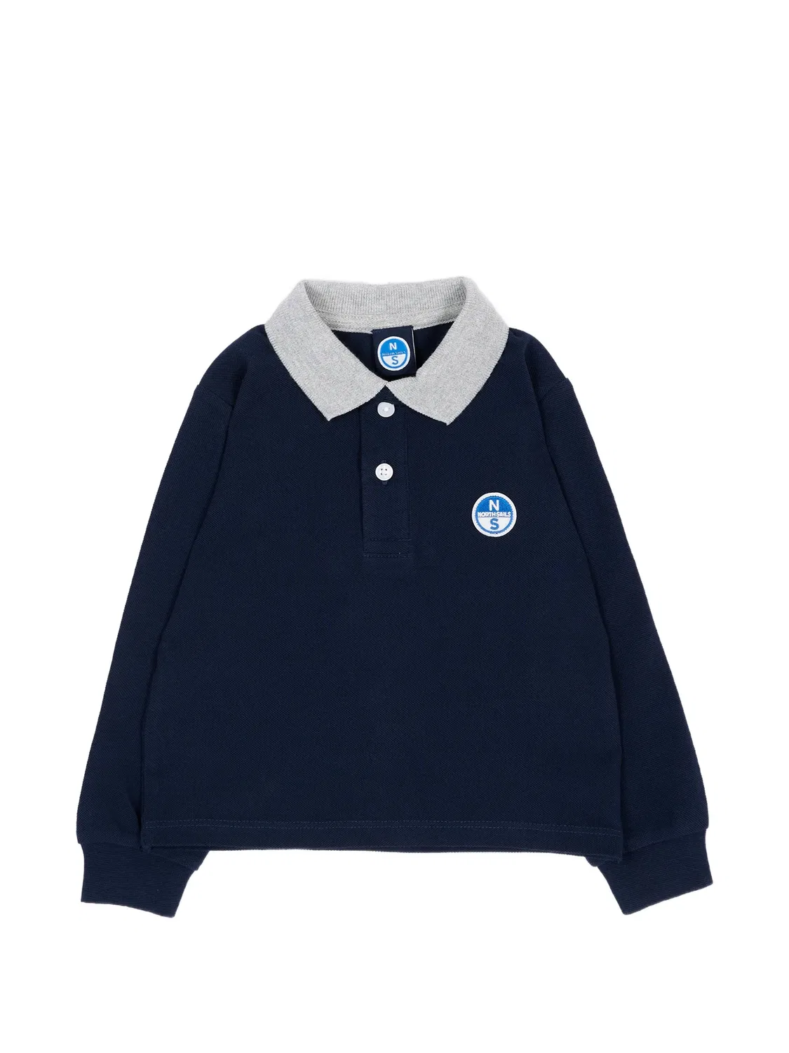 Рубашка поло с длинными рукавами и нашивкой-логотипом North Sails Kids, синий