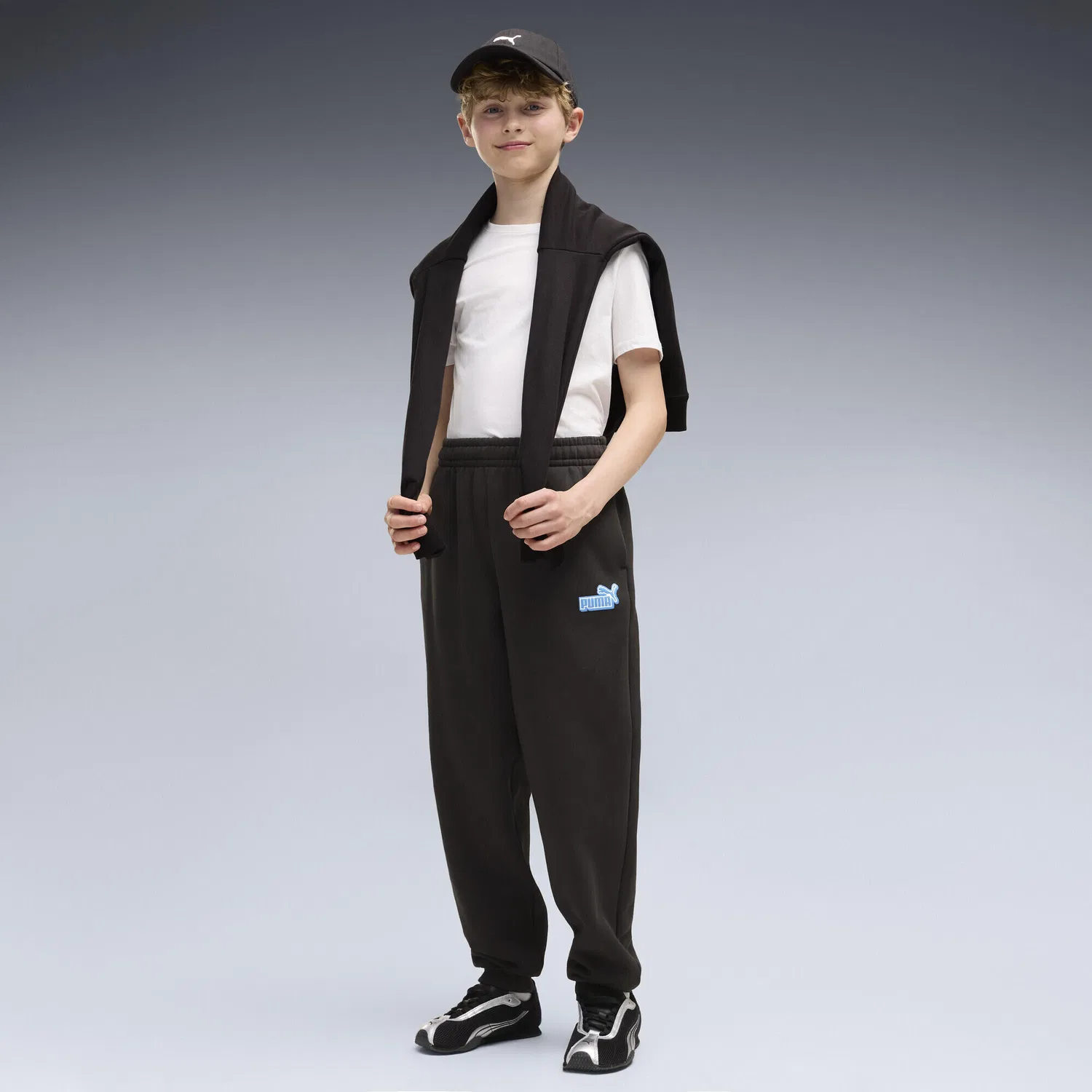 Детские спортивные штаны с логотипом Essentials Logo Lab Relaxed Puma, Черный — фото 2