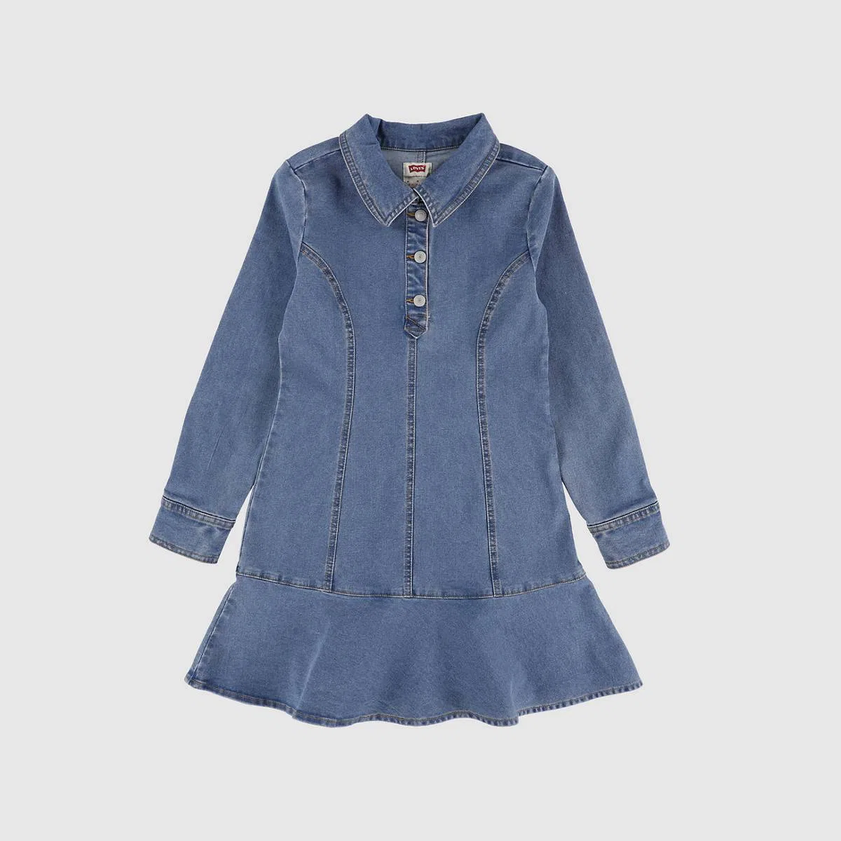 Платье с длинными рукавами и пуговицами для девочек 7-16 лет Levi's, Drew Me In - Medium Wash