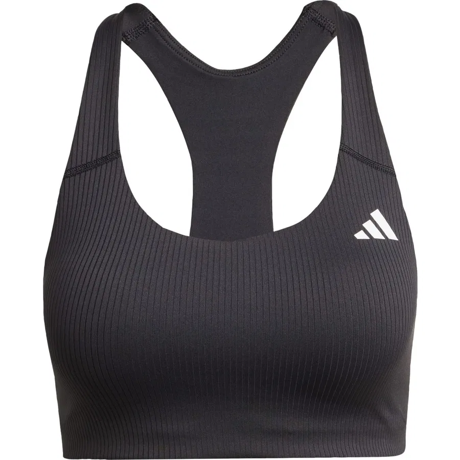 Спортивный бюстгальтер среднего уровня поддержки PrimeLiftImpact Rib, adidas, Черный — фото 3