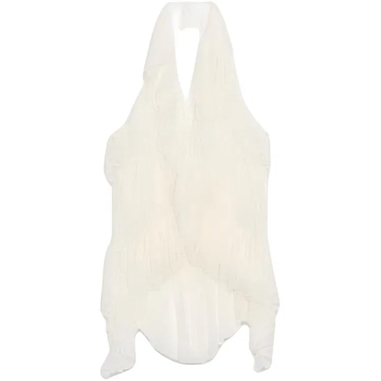 Женский топ-майка с бретельками ZARA, Raw White