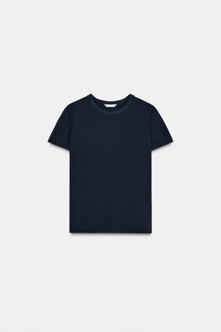 

Футболка Zara Interlock Short Sleeve, темно-синий